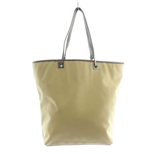 GUCCI トートバッグ ハンド キャンバス レザー オープントップ ロゴプレート ベージュ 茶色 ブラウン 31243