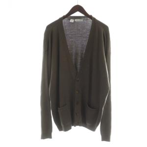 ニットカーディガン 長袖 シングル Vネック M カーキ GY11 /MQ