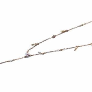 SWAROVSKI ネックレス ロング チェーン ロゴ ピンクゴールドカラー /KW GY11