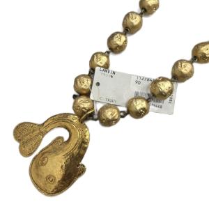 ヴィンテージ ネックレス ペンダント ナマズ フィッシュ 魚 フランス製 ロング ゴールドカラー 金色