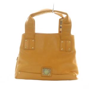 ハンドバッグ ゴールド金具 レザー ロゴ 茶 ブラウン オレンジ GY42 /MQ