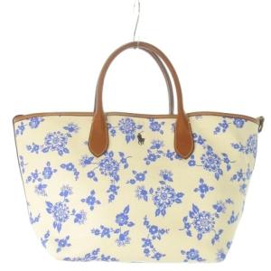 トートバッグ 白 ホワイト アイボリー 青 ブルー 花柄 フローラル ロゴ 0200017108 /CK26