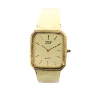 SEIKO ドルチェ 6020-4060 腕時計 ウォッチ クォーツ ロゴ スクエア ゴールド色 GY18 /MQ