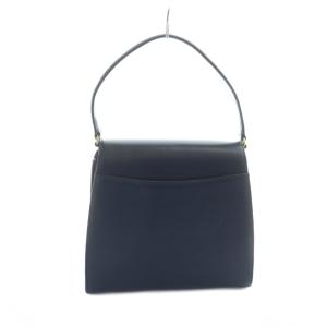 courreges  ハンドバッグ 台形 リボン レザー ロゴ 紺 ネイビー GY18 /MQ