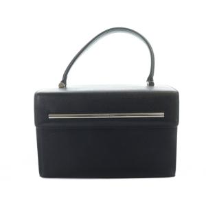 ハンドバッグ メイクポーチ レザー ロゴ ミラー付き 黒 ブラック GY18 /MQ