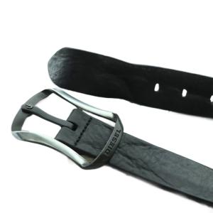 DIESEL ベルト ビッグバックル レザー CM85 インチ34 黒 ブラック /AQ OS GY18