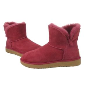 UGG CLASSIC CUFF MINI クラシック カフ ミニ ムートン ブーツ 24cm 赤 レッド 1016417