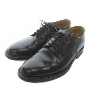 JR03 ビジネスシューズ ドレス 革靴 レザー プレーントゥ レースアップ 25cm 黒 ブラック /XZ