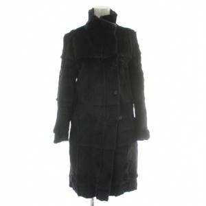 シェアード ブラックミンク ファー ロング コート 38 ブラック