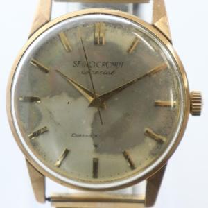 CROWN 腕時計 手巻き ゴールドカラー