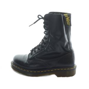 1490 ショートブーツ レザー ロゴ 10ホール UK6 25cm 黒 ブラック GY11 /MQ