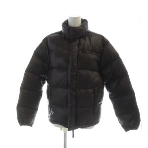 ダウンジャケット 長袖 ジップアップ ロゴ スタンドカラー 44 XL 茶 ブラウン GY11 /MQ