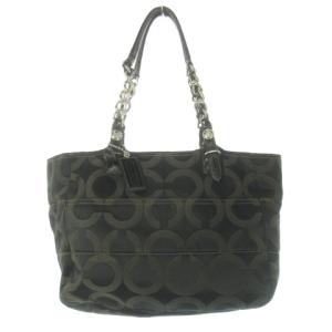 COACH トートバッグ 黒 ブラック オプアート チェーンハンドル 14133 /CK31 GY13