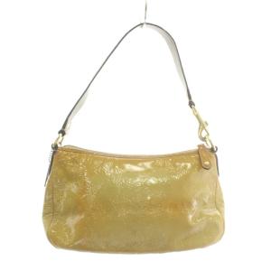COACH ハンドバッグ ワンショルダー エナメル ロゴ ゴールド金具 黄色 イエロー 43374 /XZ GY13