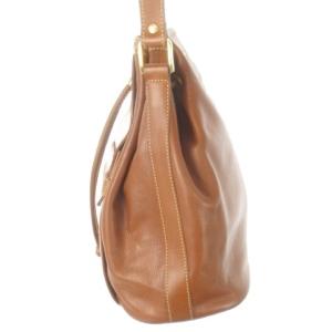 Longchamp ショルダーバッグ レザー 本革 ブラウン 巾着 /CK21 GY13