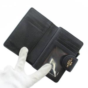 COACH 財布 二つ折り レザー L字ファスナー ロゴ ゴールド金具 黒 ブラック 6390 /XZ GY18
