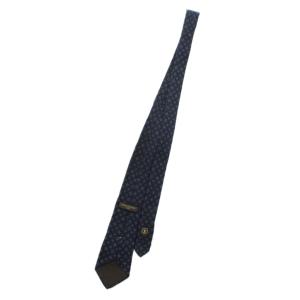 LOUIS VUITTON ネクタイ 絹 シルク レギュラータイ モノグラム 総柄 紺 ネイビー /XZ OH GY18