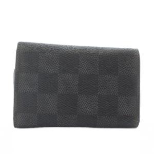 LOUIS VUITTON ミュルティクレ6 ダミエ グラフィット キーケース 三つ折り PVC レザー 6連 総柄 ロゴ 黒 ブラック