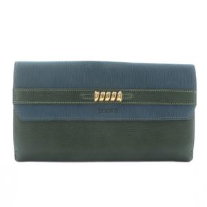 ベラスケス 長財布 二つ折り レザー Wホック ロゴ ゴールド金具 緑 グリーン 青 ブルー /XZ OH