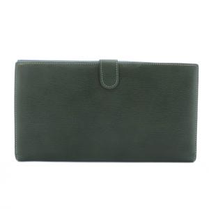 LOEWE ベラスケス 長財布 二つ折り レザー Wホック ロゴ ゴールド金具 緑 グリーン 青 ブルー /XZ OH