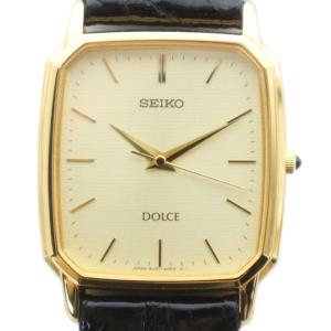 8J41-5000 dolce 腕時計 クォーツ スクエア レザーベルト ゴールドカラー