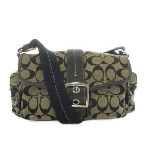 ショルダーバッグ キャンバス シグネチャー 総柄 ロゴ 黒 ブラック 6835 /XZ GY18