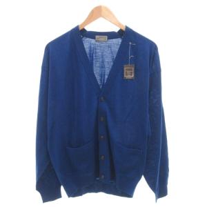 タグ付き カーディガン ニット ウール L 青 ブルー Vネック /FF GY18