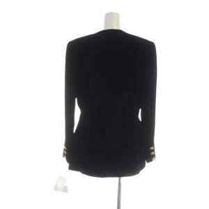 Christian Dior ノーカラージャケット 金ボタン シルク 9 ブラック