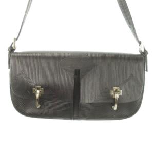 ショルダーバッグ レザー 黒 ブラック エンボス加工 幾何学模様 /MN8 GY18