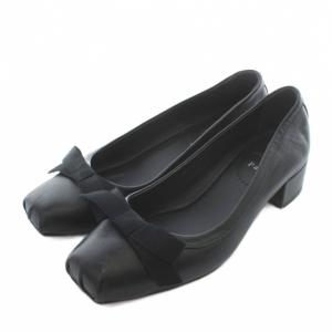 パンプス リボン 36 ブラック