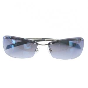 眼鏡 サングラス メタルフレーム グラデーション ハーフリム スクエア ロゴ シルバー色 /XZ GY18