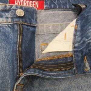 HYDROGEN デニムパンツ ジーンズ スリム ダメージ加工 ロゴ スカル 30 青 ブルー AA963973 /AH8