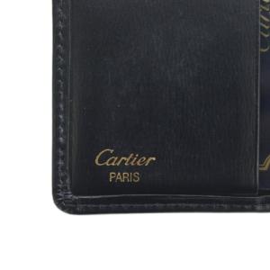 Cartier サファイアライン 財布 二つ折り レザー ゴールド金具 黒 ブラック /XZ GY18