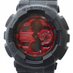 GA-140AR 腕時計 ウォッチ クォーツ ロゴ アナデジ 赤文字盤 黒 ブラック GY18 /MQ
