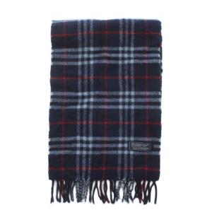 burberrys マフラー ウール チェック柄 総柄 ネイビー レッド