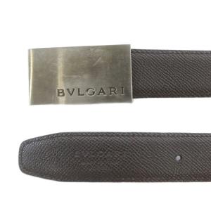 BVLGARI ベルト レザー バックル ロゴ 110/44 茶色 ブラウン /XZ OH GY11