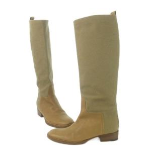 Max Mara ロングブーツ レザー 本革 37 24.0cm ベージュ ブラウン /CK9 GY18
