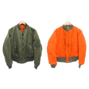 INDUSTRIES リバーシブル フライトジャケット MA-1 ブルゾン ジップアップ ナイロン M