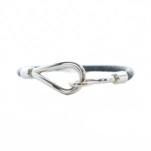 HERMES ジャンボ ブレスレット アクセサリー バングル レザー 黒 ブラック GY18 /MQ OH