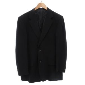 テーラードジャケット シングル 2B 総裏地 サイドベンツ ウール シルク混 L 紺 ネイビー /GV