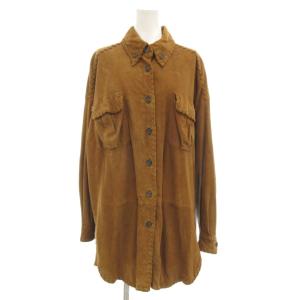 スエード レザー シャツ ジャケット 42 茶 ブラウン /UO GY18