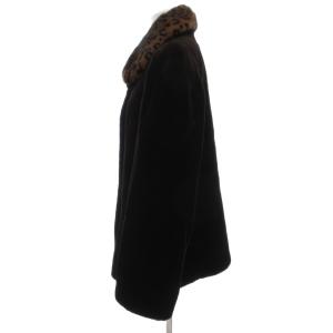 SAGA MINK AREN'T 金サガ ファーコート シェアードミンク レオパード柄 ダークブラウン
