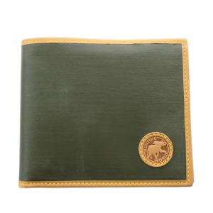 バチュークロス 二つ折り財布 小銭入れあり カーキ ロゴ /KW GY18