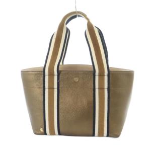 トートバッグ ハンド レザー ロゴ ゴールド金具 茶 ブラウン GY18 /MQ