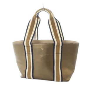 A.D.M.J. トートバッグ ハンド レザー ロゴ ゴールド金具 茶 ブラウン GY18 /MQ