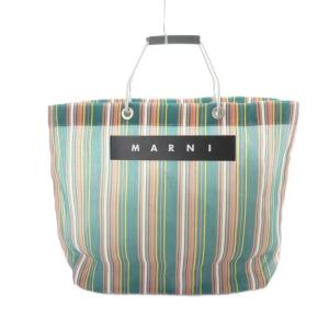 フラワーカフェ トートバッグ ハンド ロゴ ストライプ メッシュ マルチカラー GY18 /MQ