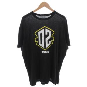 Tシャツ XXXL 黒 ブラック ロゴプリント ラウンドネック 半袖 S71GD0683 S21600