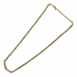 Christian Dior ヴィンテージ ネックレス ゴールドカラー 金色 CDロゴ ラインストーン /KW GY18