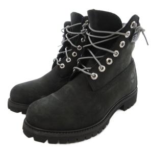 Timberland 6インチ プレミアム ウォータープルーフ ブーツ 26cm シューズ ショート ロゴ ヌバックレザー 黒
