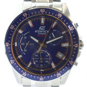 EDIFICE EFV-540 腕時計 ウォッチ クォーツ 青文字盤 ロゴ クロノグラフ カレンダー付き